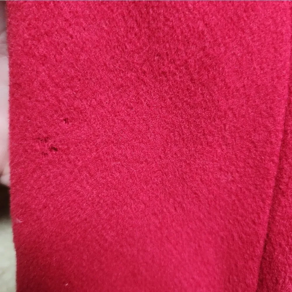 L.L. Bean Wool Cashmere Double Breasted Peacoat Coat Womens Red Size 14